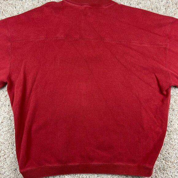 Tommy Bahama Sweater Adult XL Red Gray 1/4 Zip Pullover Mens Causal Cotton - Picture 6 of 7